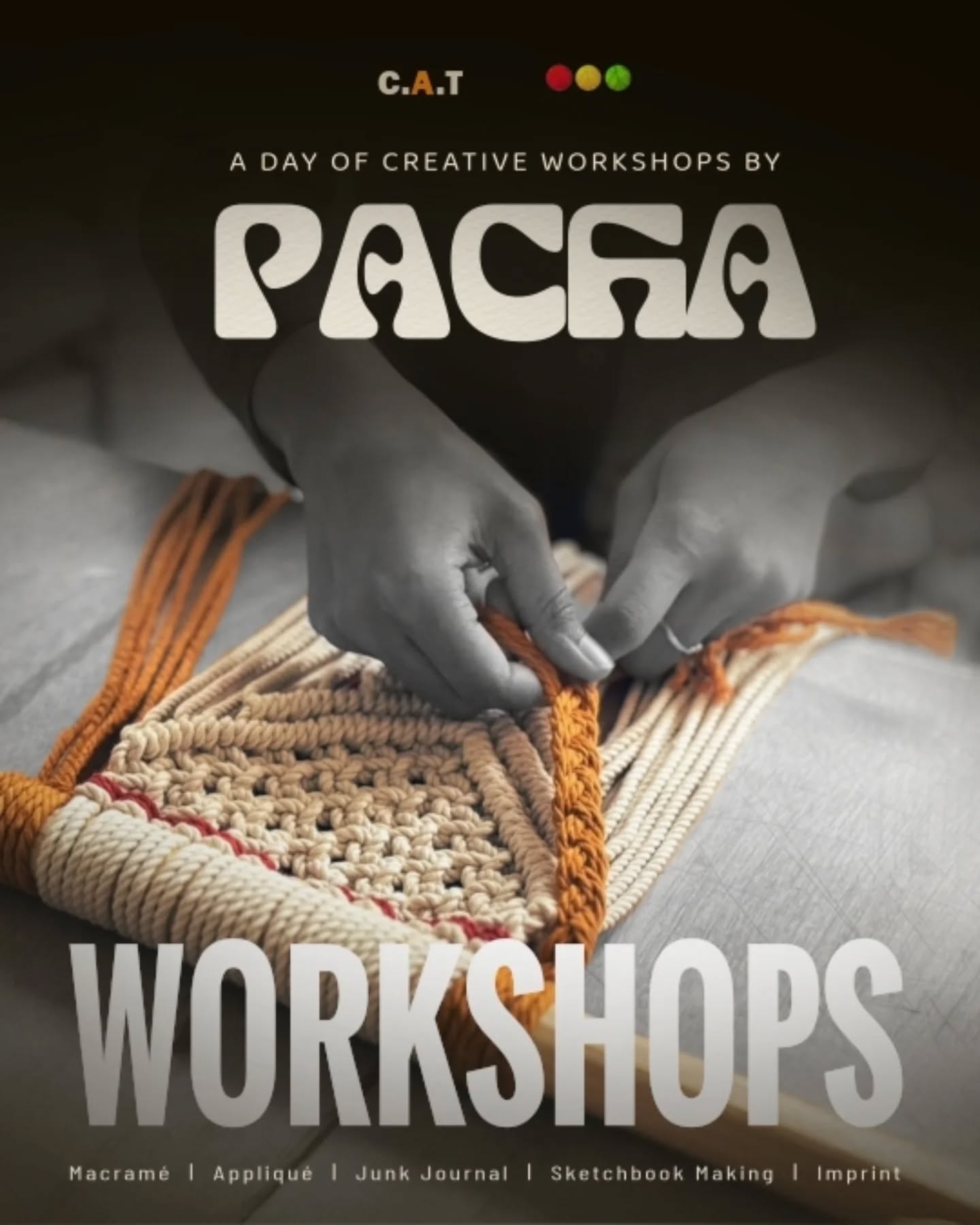 A series of curated workshops were brought together by the PACHA club (Eco club) of College of Architecture Trivandrum to explore hands-on creative processes like macrame, applique, imprinting, sketchbook making and junk journaling. The workshop offered a guided learning experience supported by material experimentation and expert instructions.

Macrame workshop @minidiy_creativestudio
Applique workshop @malavikageetha
Imprint workahop @sidharthbaiju
Junk journaling workshop @yasminkabeer5
Sketchbook making workshop @sreyaaaa.ss

Pacha club student coordinators @malvkaaa__ and @ikeerthanamanoj

Photos @ab.raaam

CAT, creative workshop, design education, hands on learning, architecture students